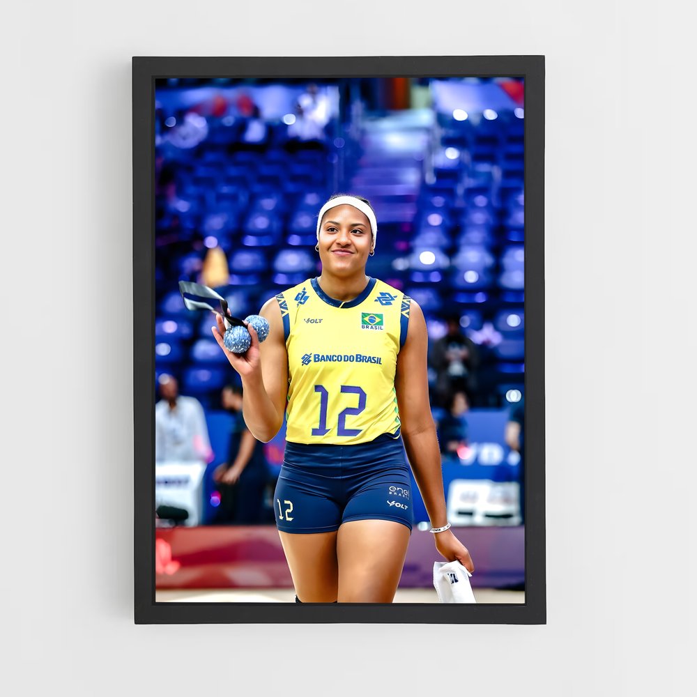 Poster Escapade en Jaune – affiche Volleyball (vue 2)